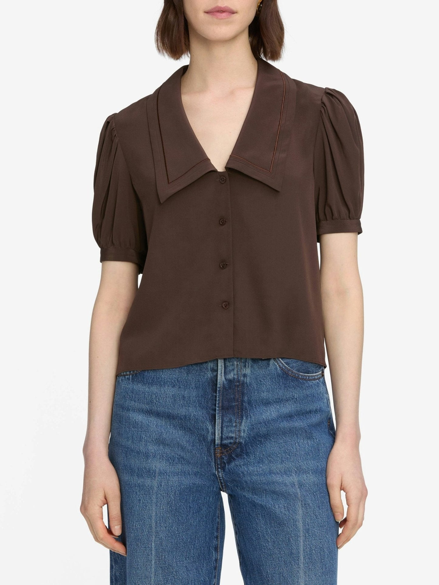 Frame The Sailor Blouse in Coffee
