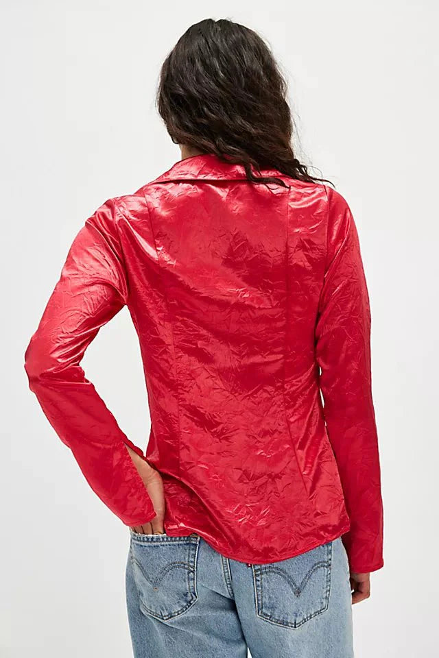 Free People Star Eyes Top in Retro Red