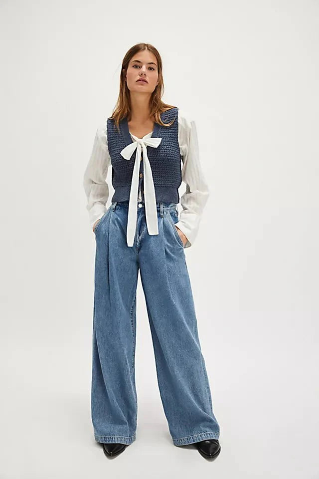 Free People We The Free Ava Vest in Vintage Indigo