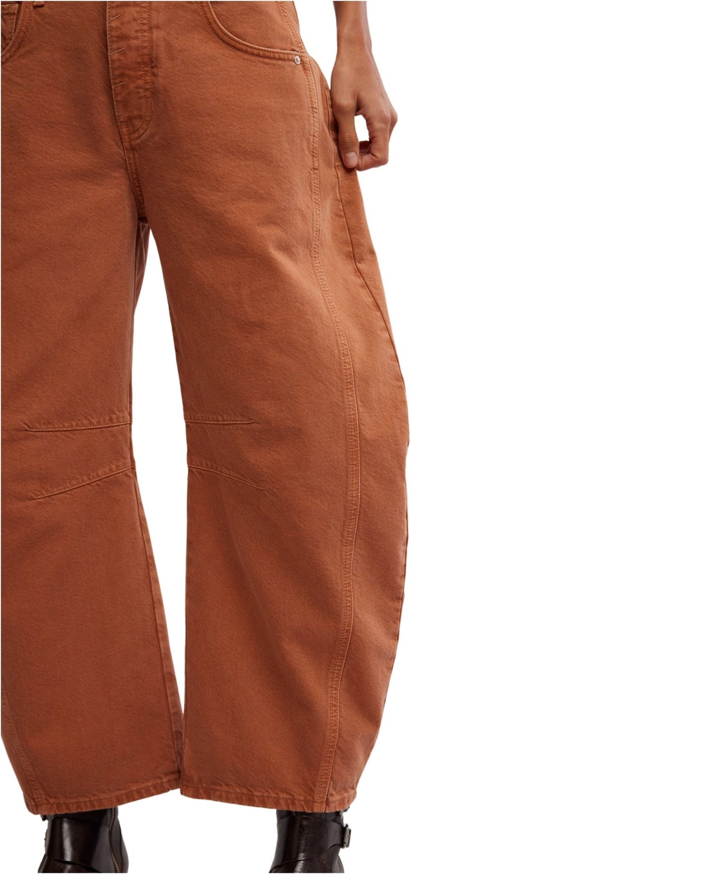 Free People We The Free Good Luck Mid-Rise Cord Barrel Jeans