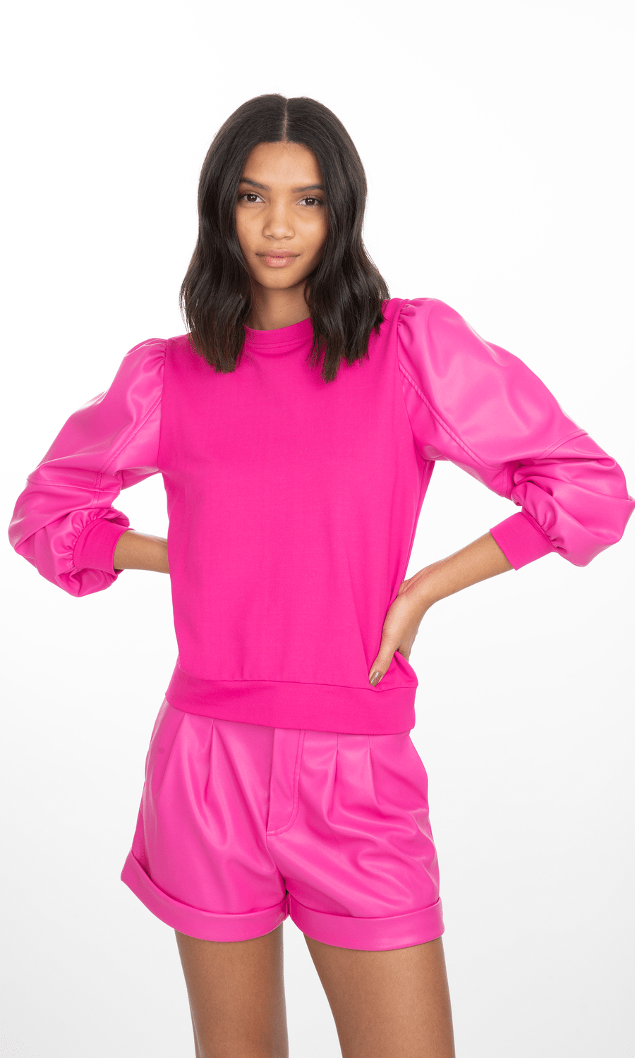 Generation Love Finley Vegan Leather Sweatshirt