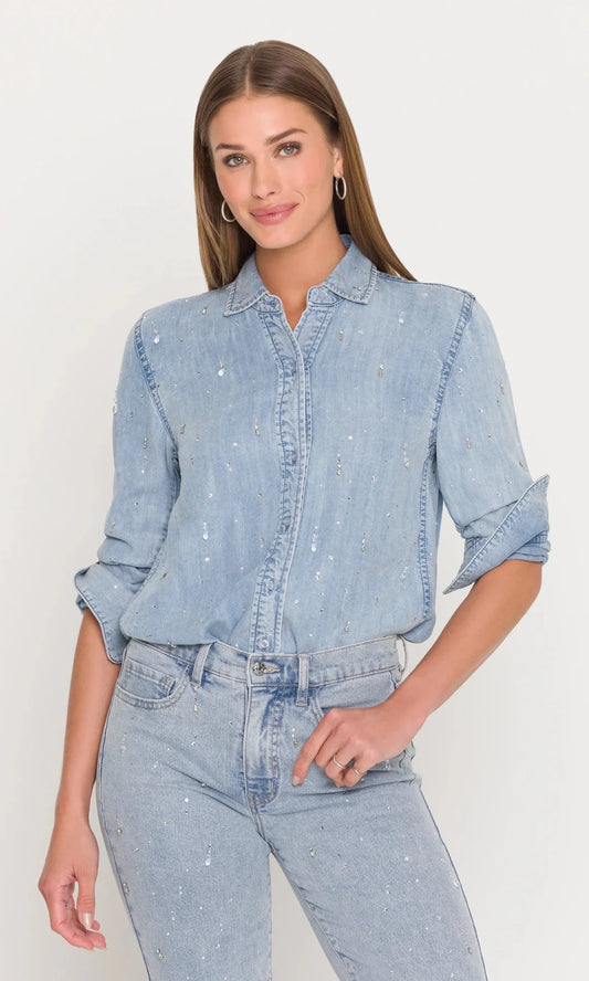 Generation Love Marcello Embellished Denim Shirt