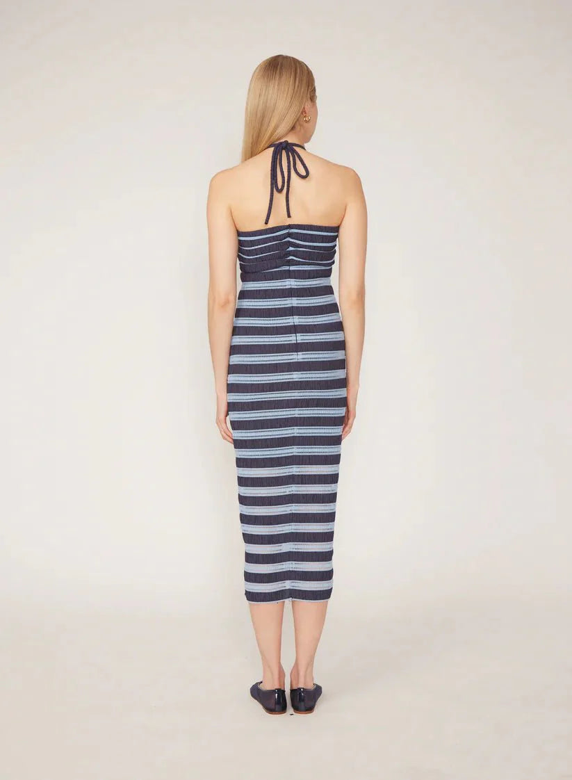 Gilner Farrar Delora Dress in Blue Knit Lace