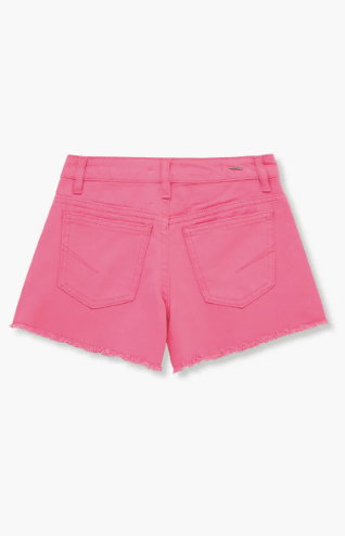 Habitual Girl Frayed Hem Short in Dark Pink