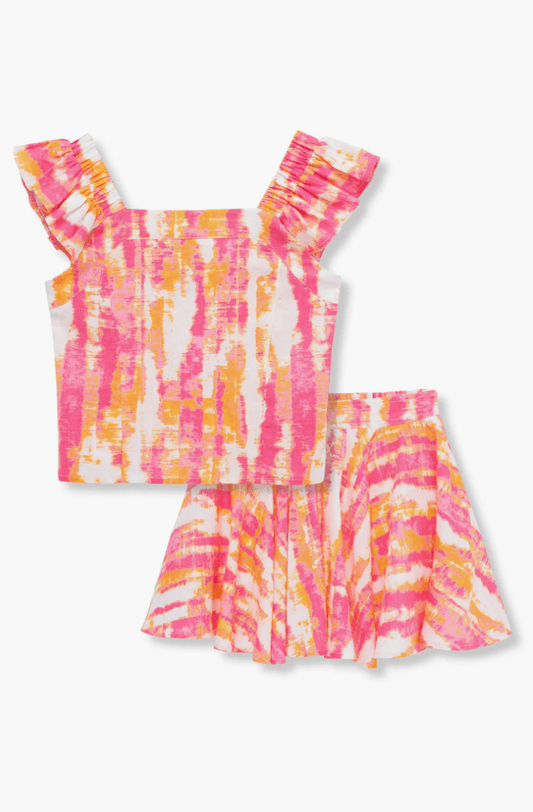 Habitual Girl Smocked Skirt Set in Print