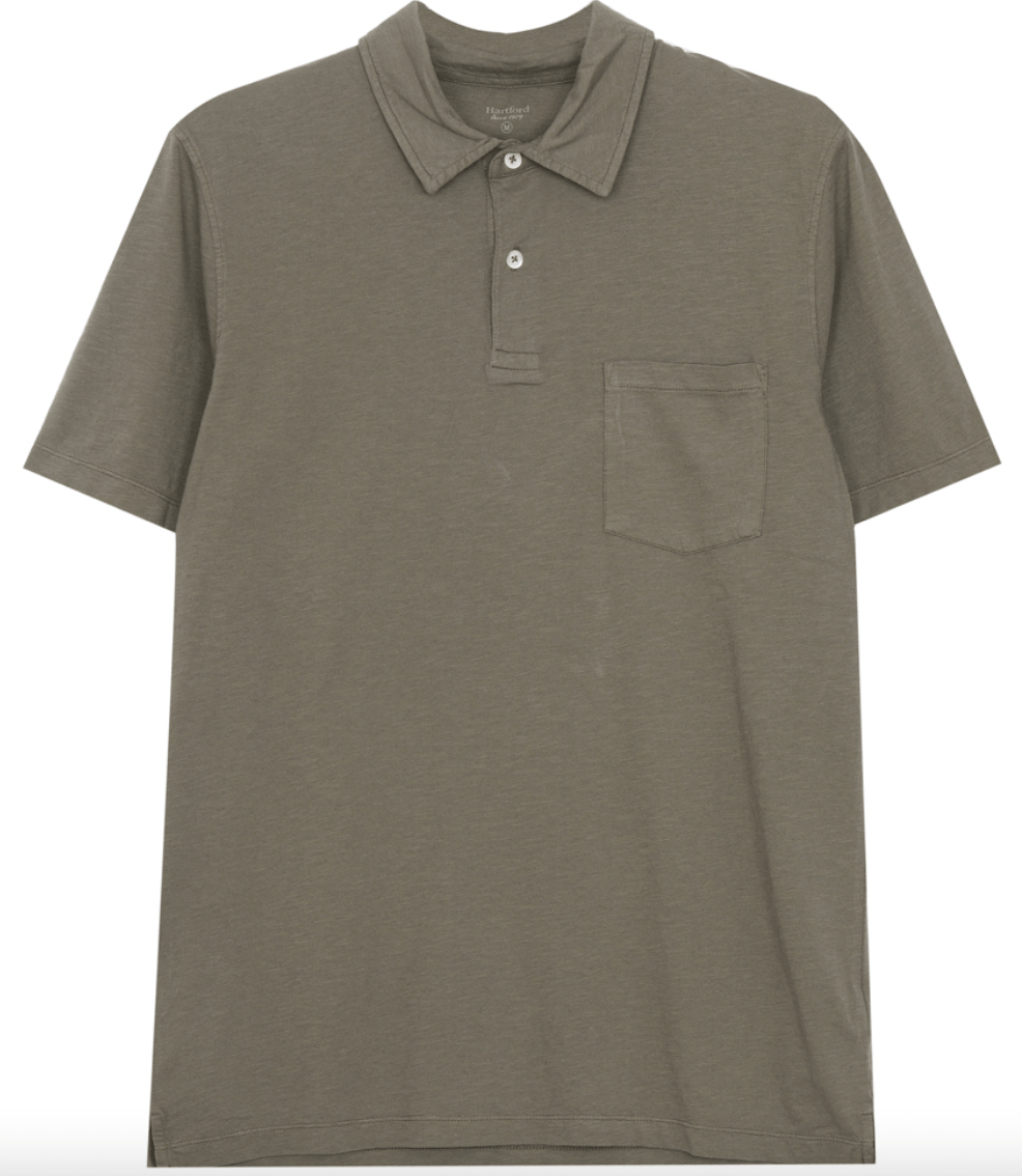 Hartford Slub Jersey Polo in Olive