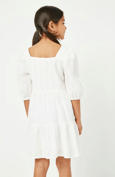 Hayden Girls Button Detail Tiered Dress