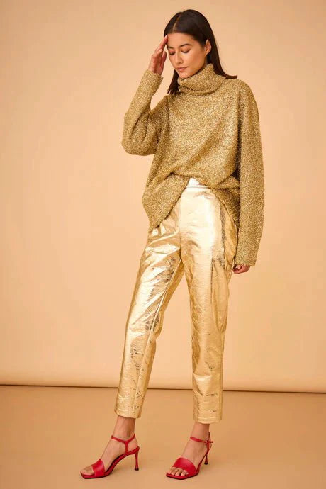 Hunter Bell Haskell Pant in Cracked Gold