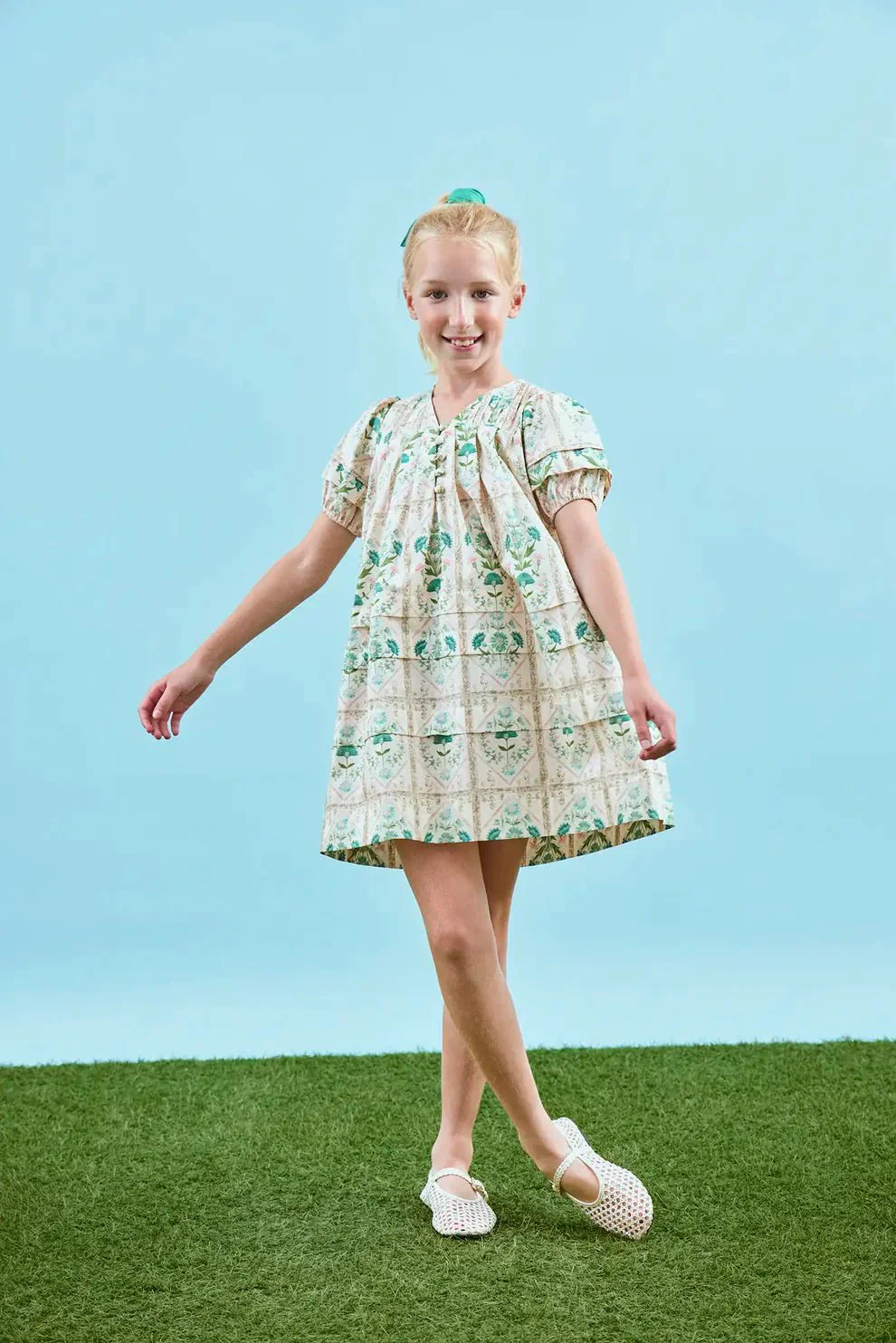 Hunter Bell Kids Jenkis Dress in Pink Trellis