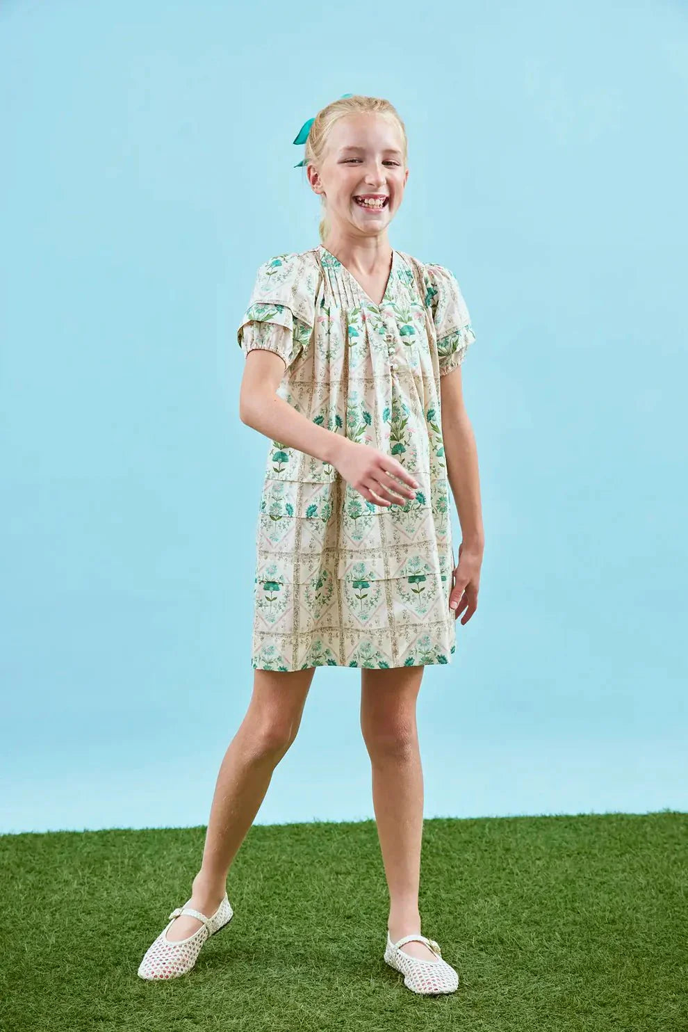 Hunter Bell Kids Jenkis Dress in Pink Trellis