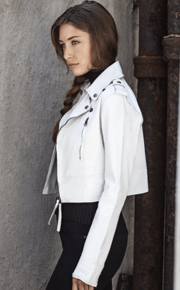 Jakett Erin Burnished Leather Jacket in White
