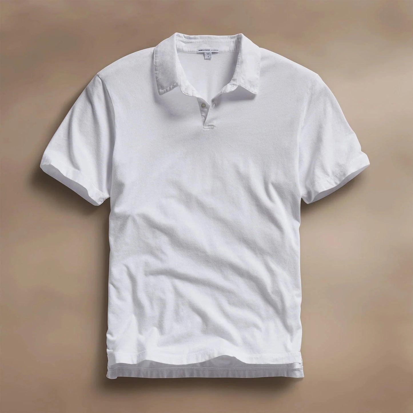 James Perse Sueded Jersey Polo in White