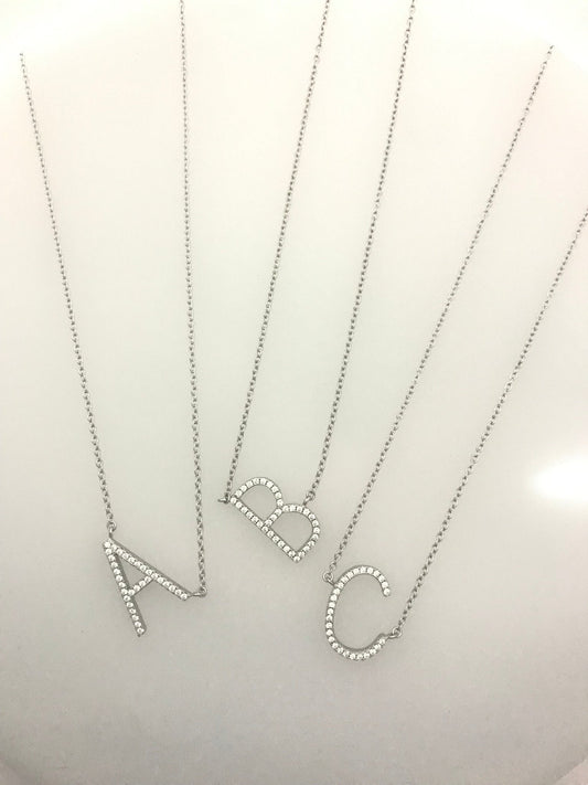 Jen Hansen Initial Necklace in Silver
