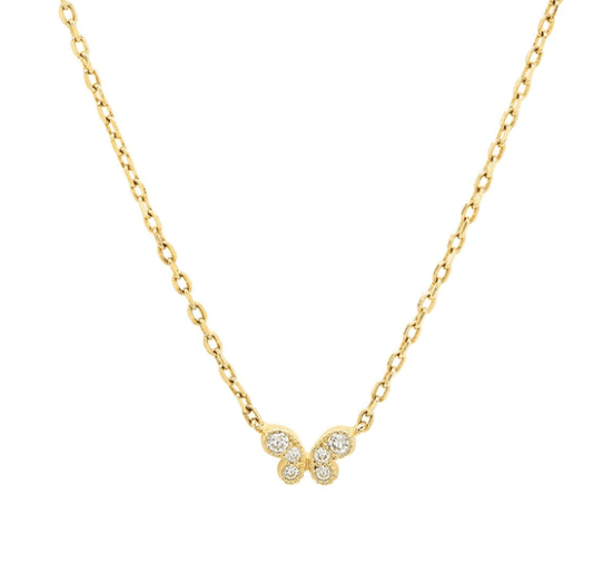 Jen Hansen Tiny Butterfly Necklace in Gold