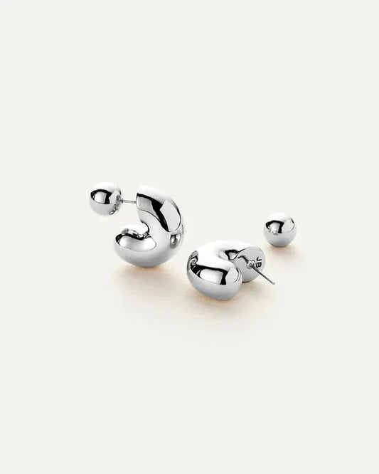 Jenny Bird Tome Hoops Medium in Silver