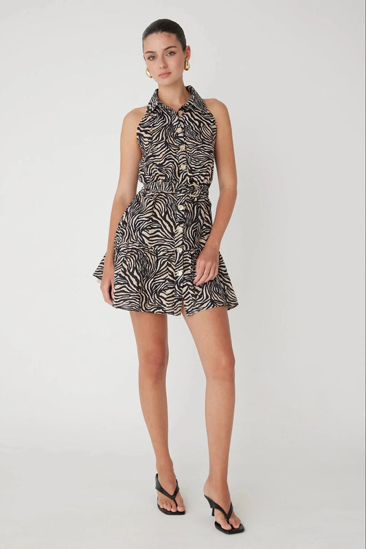 JS71 Finn Dress in Black Tan