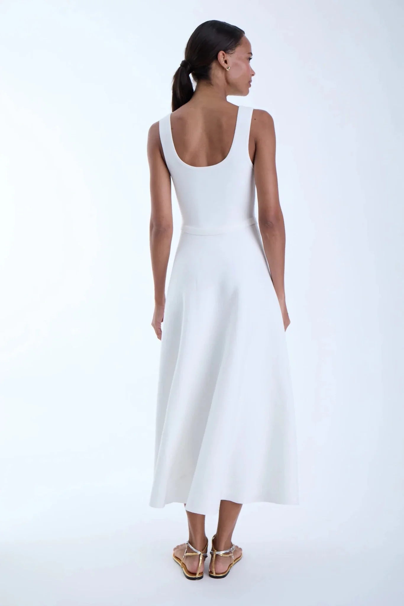Karina Grimaldi Daisy Knit Maxi Dress in White