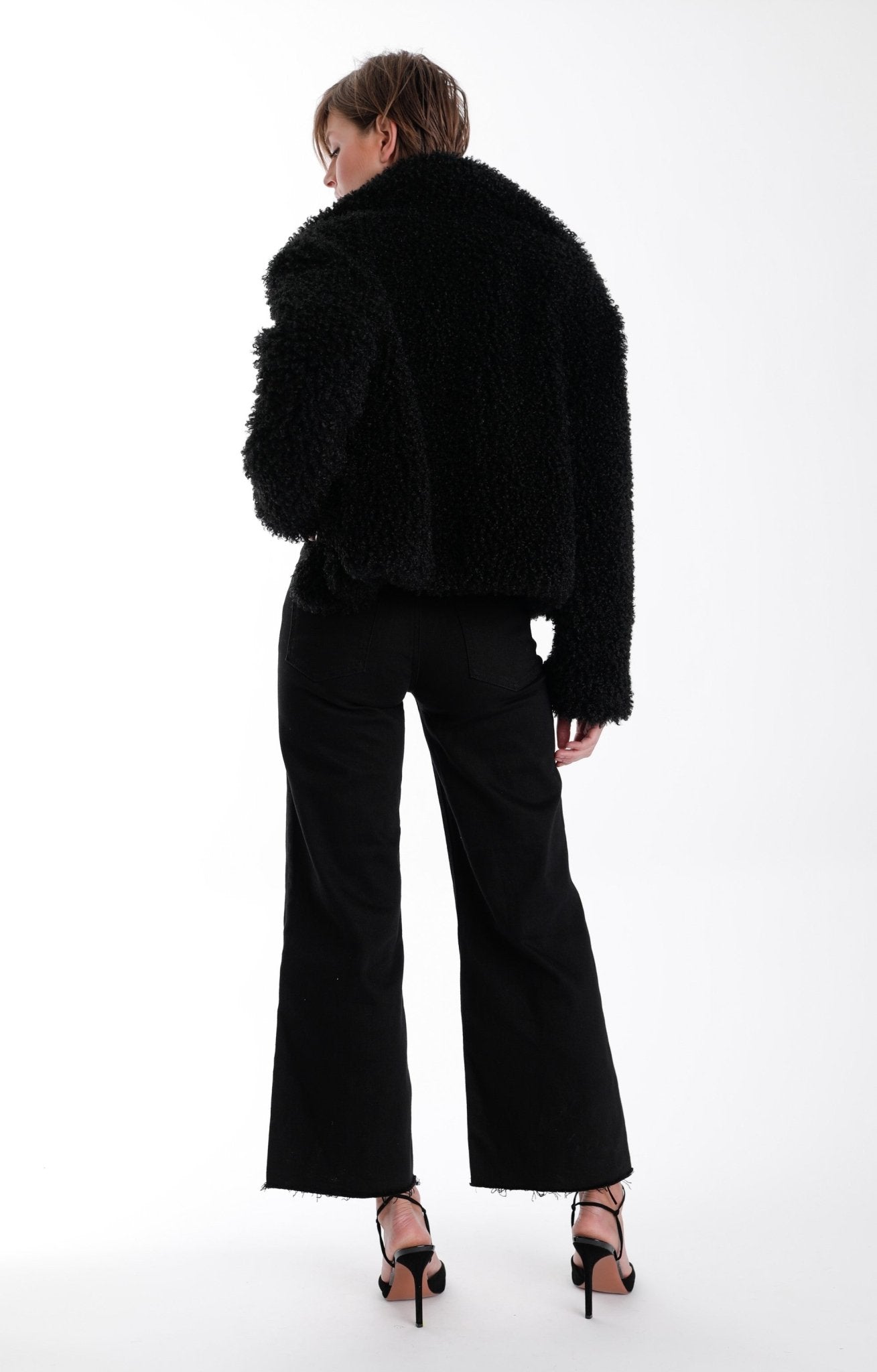 Karina Grimaldi Noelle Fur Jacket in Black