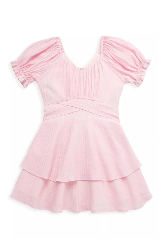 Katie J Junior Delilah Gauze Dress in Baby Pink