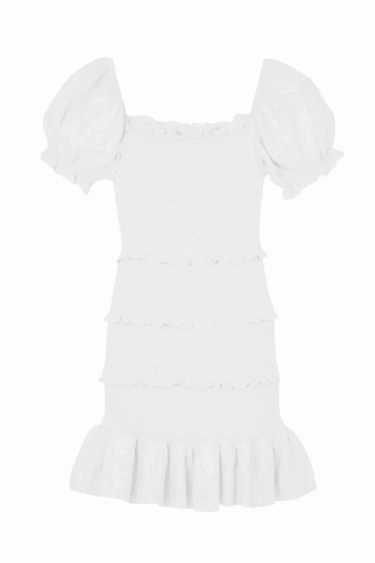 Katie J Junior Laila Solid Dress in White