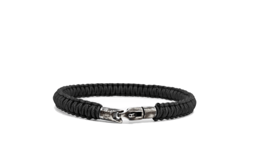 Kenton Michael Braided Nylon Sterling Lobster Clasp in Black