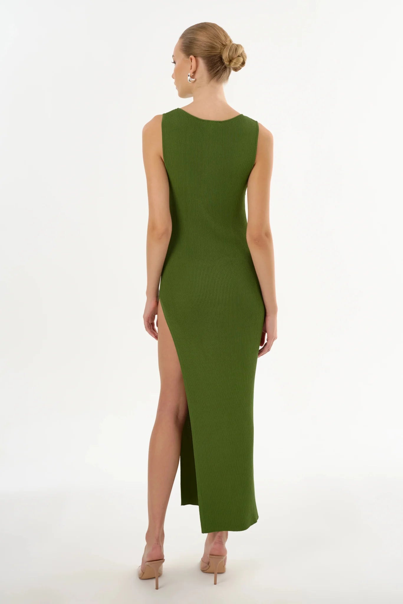 FINAL SALE- Lamarque Giovanna Rib Knit Maxi Dress in Fern